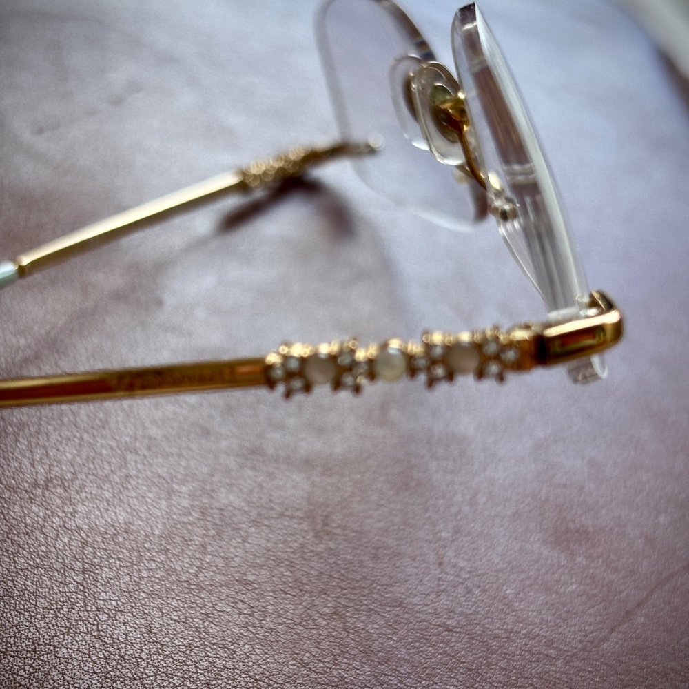 Tiffany Vintage Eyeglasses 23k gold w Swarovski Crystals - Picture 12 of 14